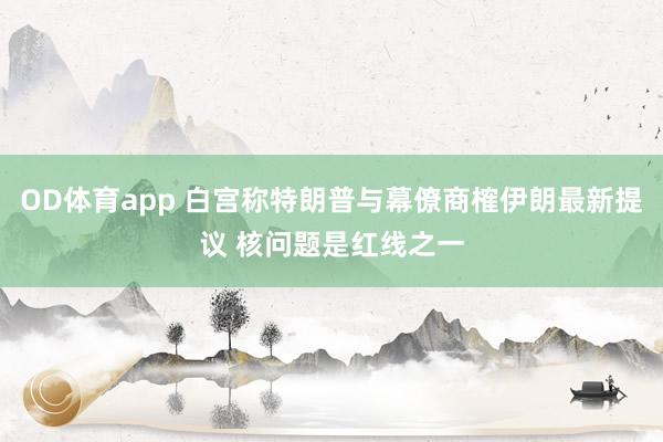 OD体育app 白宫称特朗普与幕僚商榷伊朗最新提议 核问题是红线之一