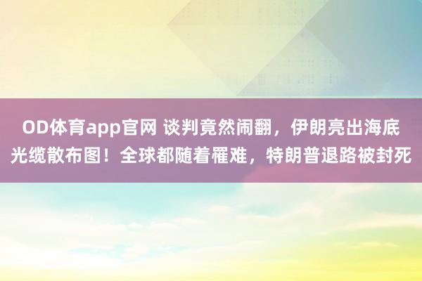 OD体育app官网 谈判竟然闹翻，伊朗亮出海底光缆散布图！全球都随着罹难，特朗普退路被封死