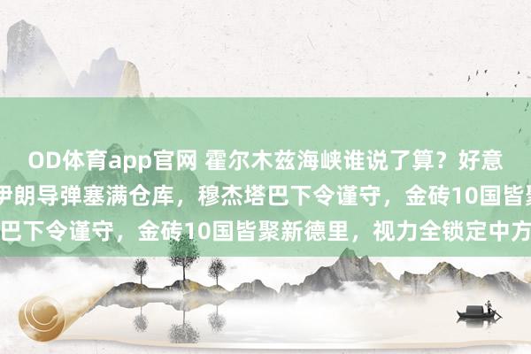 OD体育app官网 霍尔木兹海峡谁说了算？好意思军打了40天没拿下，伊朗导弹塞满仓库，穆杰塔巴下令谨守，金砖10国皆聚新德里，视力全锁定中方