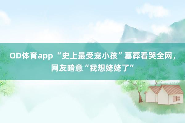 OD体育app “史上最受宠小孩”墓葬看哭全网，网友暗意“我想姥姥了”