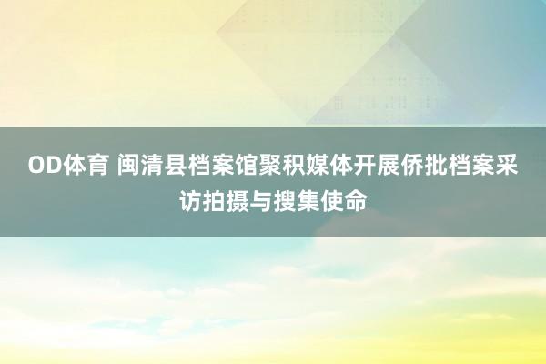 OD体育 闽清县档案馆聚积媒体开展侨批档案采访拍摄与搜集使命