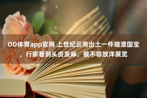 OD体育app官网 上世纪云南出土一件暗澹国宝，行家看到头皮发麻，被不容放洋展览