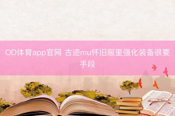 OD体育app官网 古迹mu怀旧服里强化装备很要手段